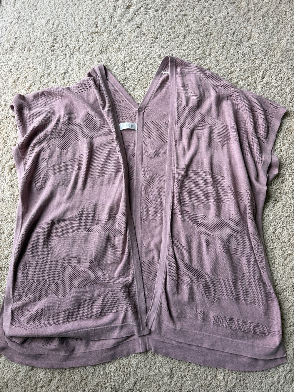 lululemon athletica Mauve Open-Knit Cardigan
